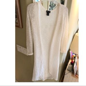 White long cardigan sweater